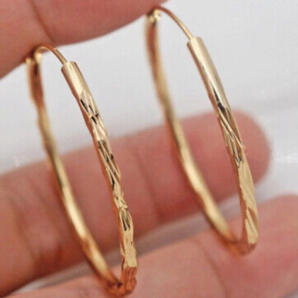 New 18k gold plated hoop earrings
